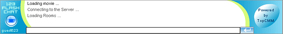 Screenshot of Standard Banner Chat: Dimension: Dimension: 728x90; Color Scheme: blue.