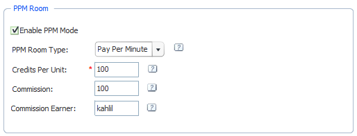 PPM Room Settings Example in 123 Flash Chat, Chat Software