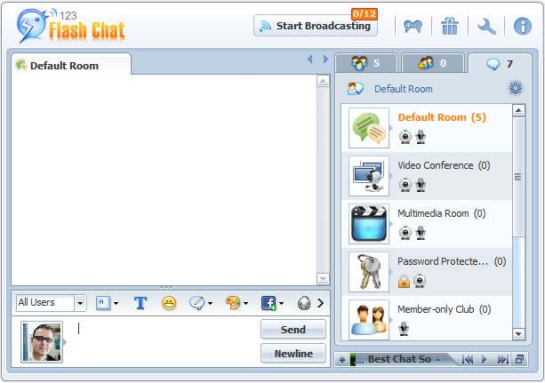 Setted Room Logo in Chat Room, 123 Flash Chat Software