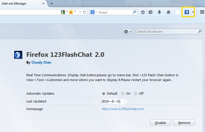 The FireFox Chat Extension shows concurrent users number  in details.