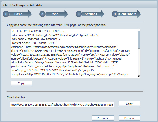Mobile Code Generator, Mobile Chat, 123 Flash Chat