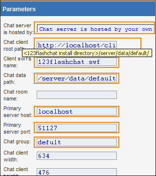 Then configure the following parameters