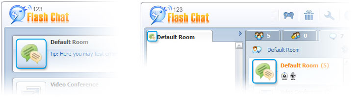 Customizable Room Logo, 123 Flash Chat Software