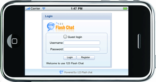 HTML Chat/ Ajax Chat Room is in black skin.