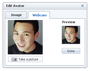 Upload/Webcam Avatar Module