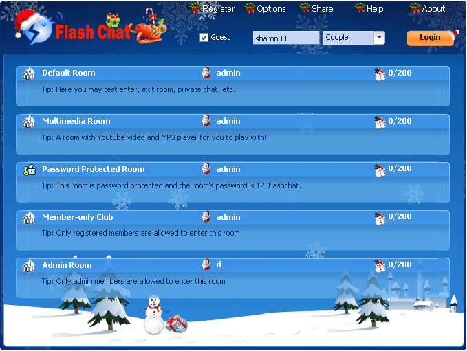 christmas chat skin download