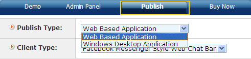 Publish the IM Software, 1-to-1 Chat Solution, Site Messenger, Instant Messaging Software, Web Messenger into website.